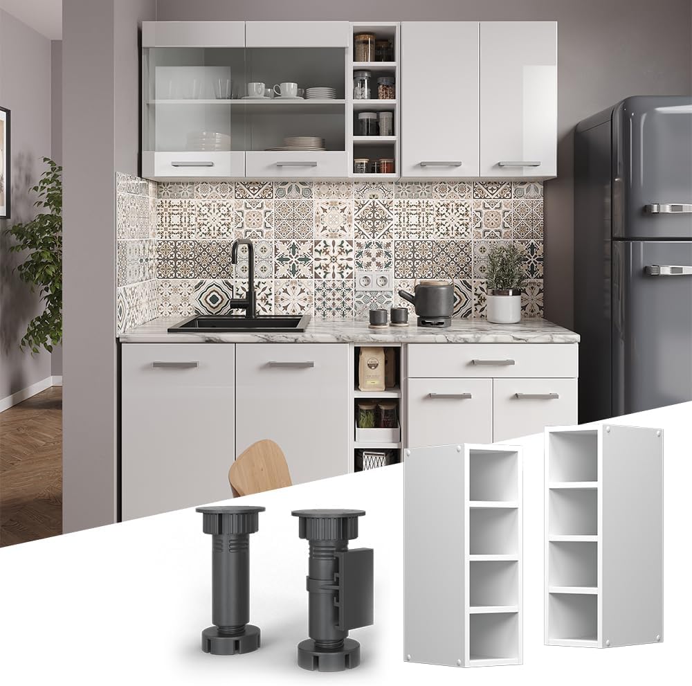 Vicco Hängeschrank R-Line, Weiss/Weiss, 20 cm Weiss Regalhängeschrank 20cm, Weiss Regalhängeschrank