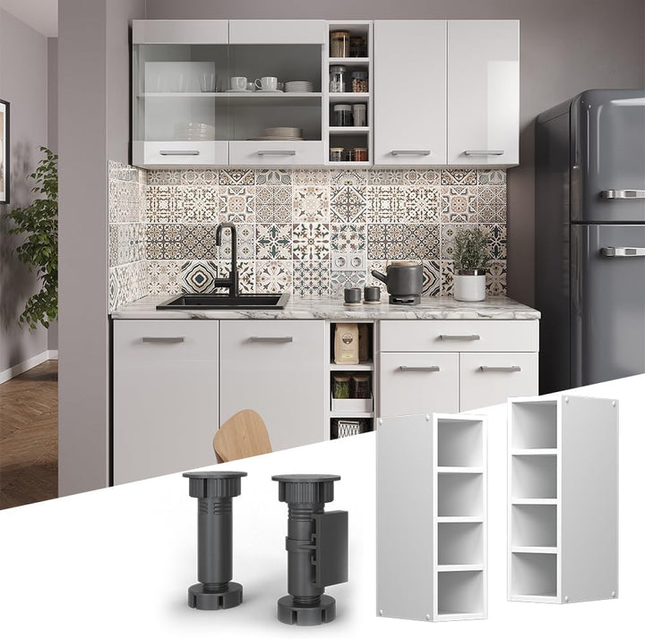 Vicco Hängeschrank R-Line, Weiss/Weiss, 20 cm Weiss Regalhängeschrank 20cm, Weiss Regalhängeschrank