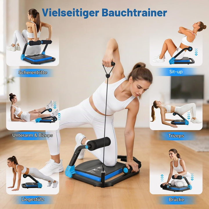 Bauchtrainer für Zuhause 4 Widerstandsstufen – Ganzkörper Core-Trainer für Zuhause, 150 kg belastbar