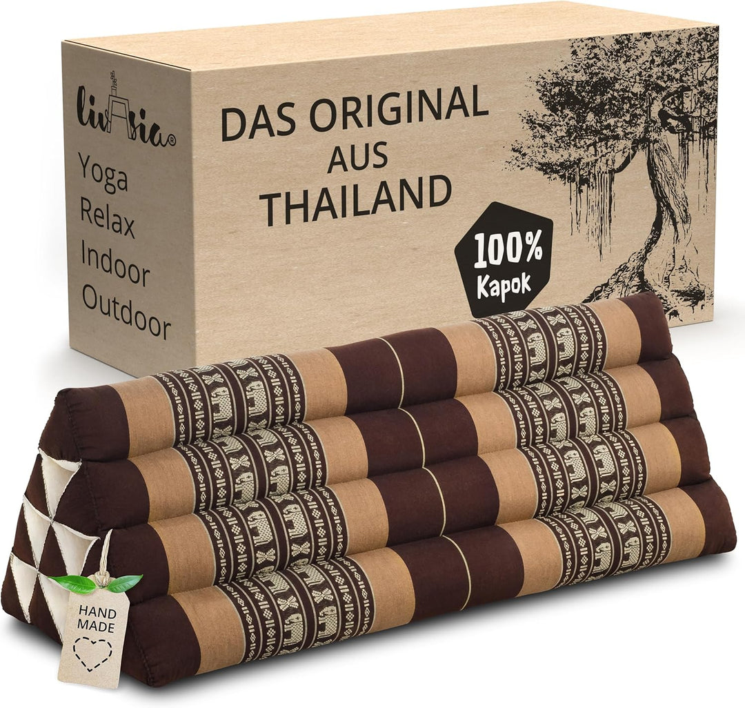 livasia Rückenstützkissen breit für Paare, Dreieckskissen für Garten und Balkon, Keilkissen mit Kapo