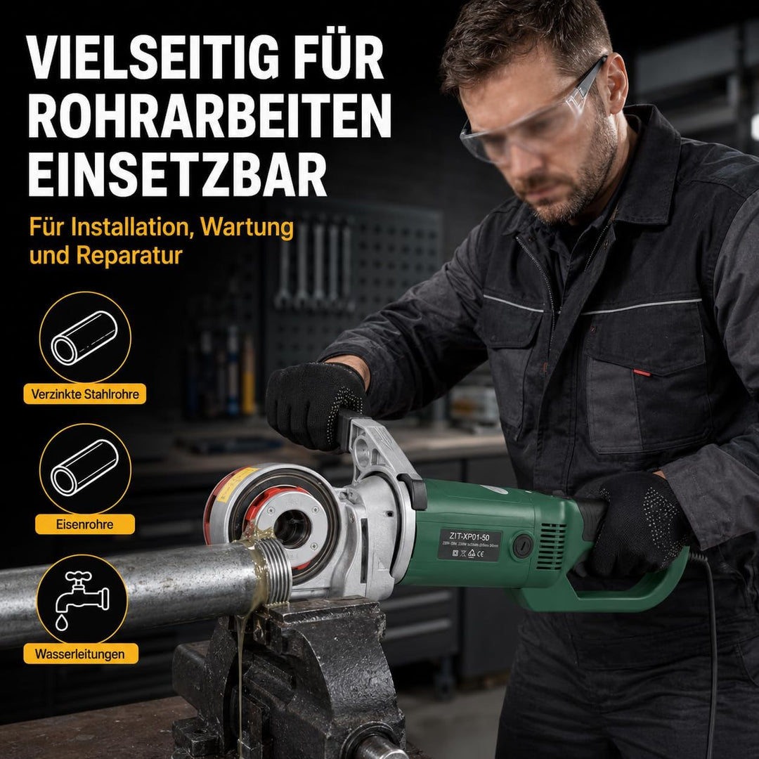 2300W Tragbare Gewindeschneidmaschine, Elektrischer Rohreinfädler für Rohre mit Tragetasche, 6 Matri