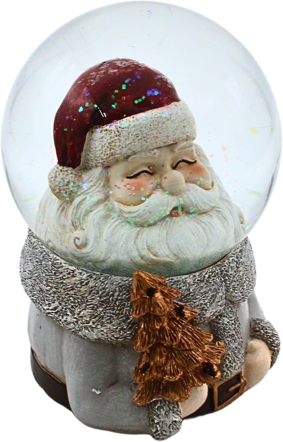 Dekohelden24 XL Hochwertige Glitterkugel - Schneekugel Schüttelkugel Weihnachtsmann mit Tannenbaum,