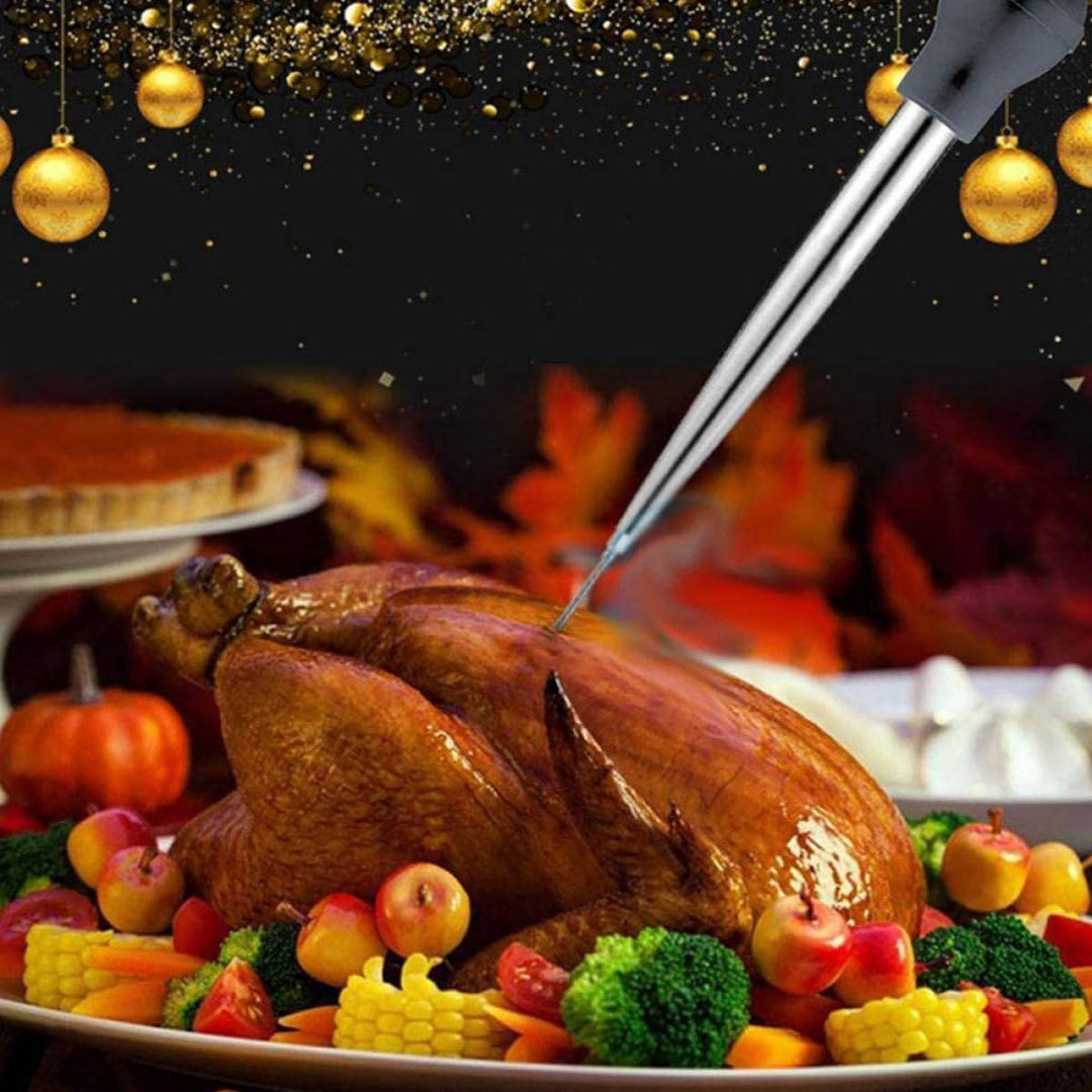 Supvox Bbq Injektor für Truthahn und Schweinefleisch aus Edelstahl und Silikon mit Reinigungsbürste