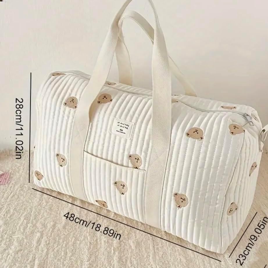 Krankenhaustasche für Mama, Kinderwagentasche, Reisetasche, Wickeltasche, cremeweiss, Leichte Tasche