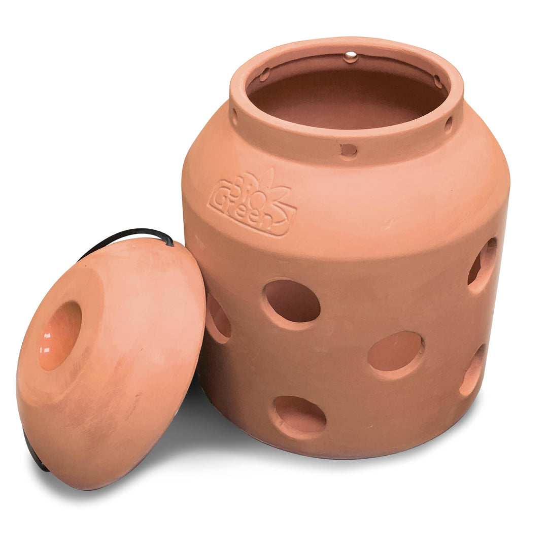BioGreen Terracotta-Frostwächter Firefly | für kleine Gewächshäuser und Frühbeete | glasierte Ölscha