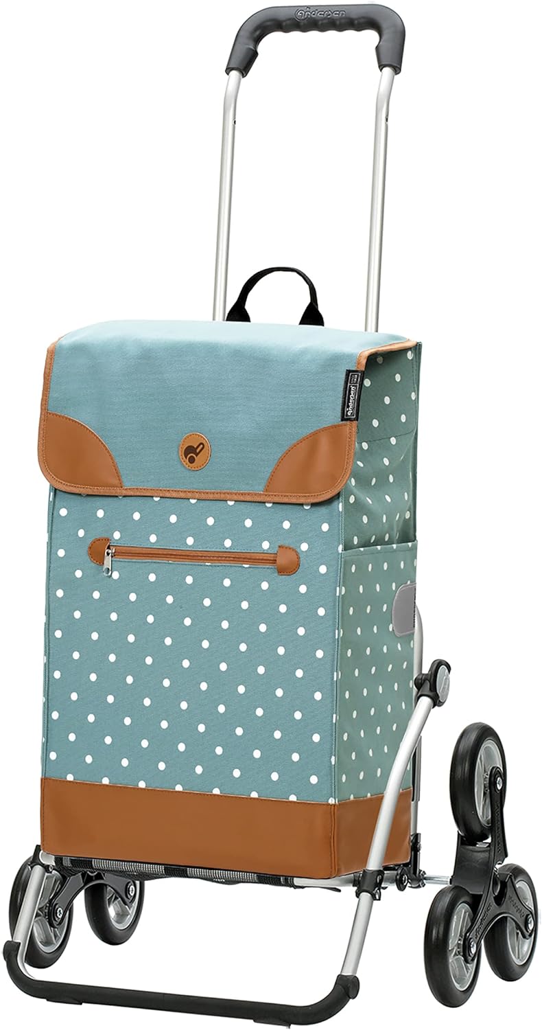 Andersen Shopper Treppensteiger Royal Alu klappbar mit Rad Ø 3 x 13 cm und 47 Liter Tasche Aiko blau