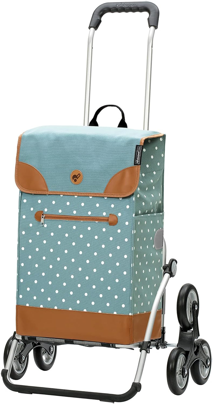 Andersen Shopper Treppensteiger Royal Alu klappbar mit Rad Ø 3 x 13 cm und 47 Liter Tasche Aiko blau