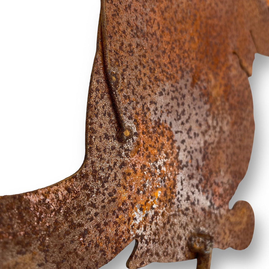 Crispe home & garden Gartenstecker Edelrost - Katze mit Libelle - Höhe 58 cm Katze mit Schmetterling