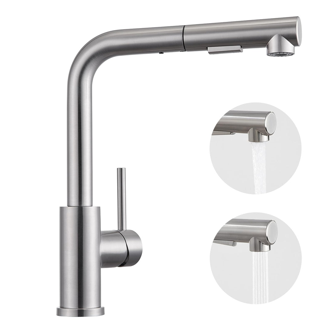 Wasserhahn Küche Ausziehbar, BONADE Küchenarmatur mit Brause, Mischbatterie Küche 360° Schwenkbar，Ar