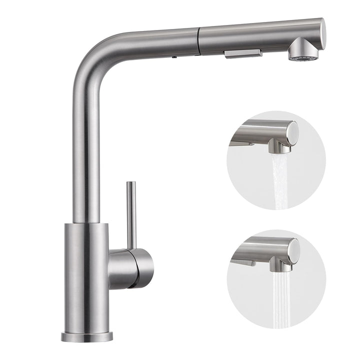 Wasserhahn Küche Ausziehbar, BONADE Küchenarmatur mit Brause, Mischbatterie Küche 360° Schwenkbar，Ar