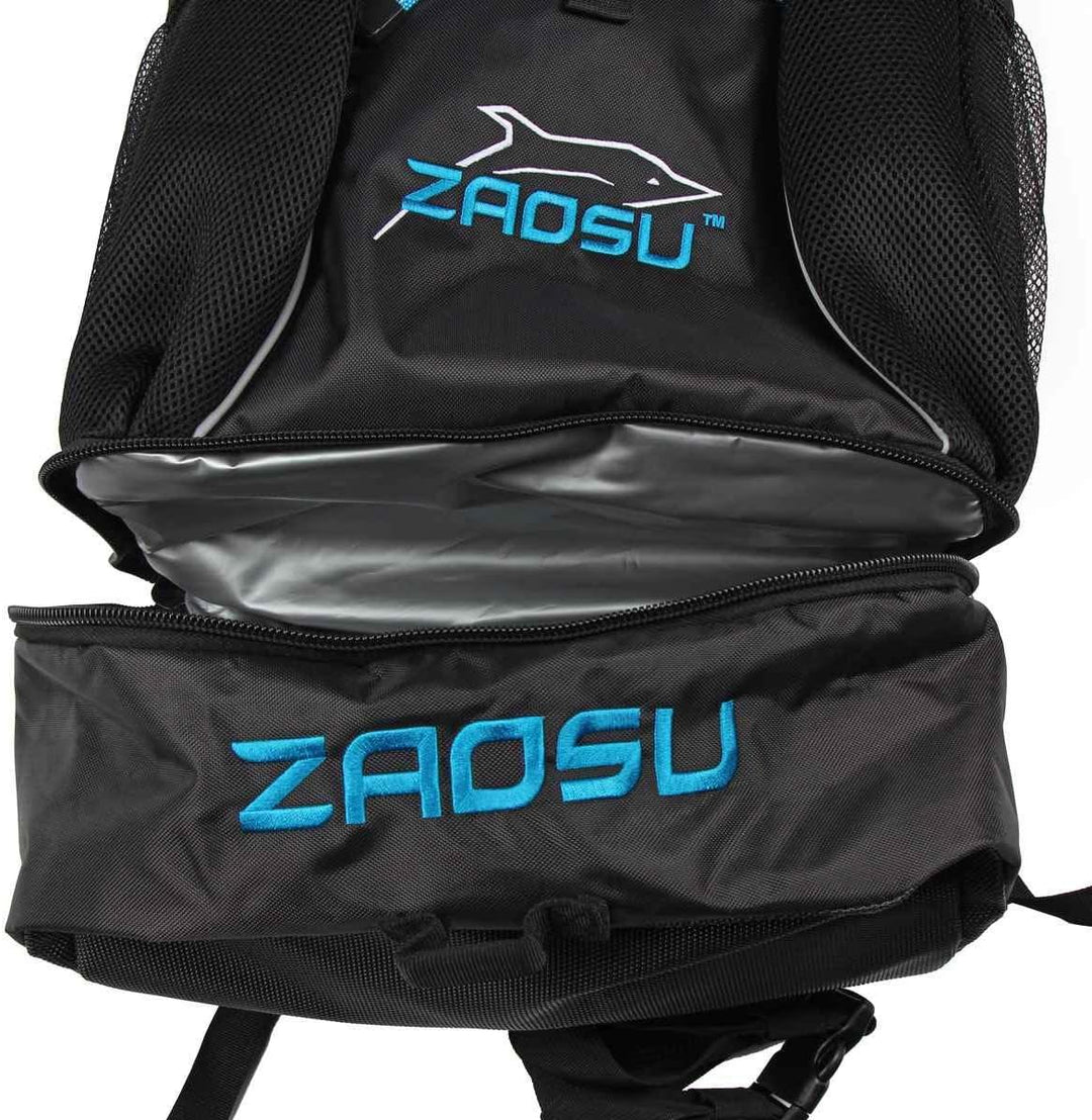 ZAOSU Triathlon- &amp; Schwimm-Rucksack - Transition Bag | 45 Liter mit Nassfach für Schwimmbekleidung n