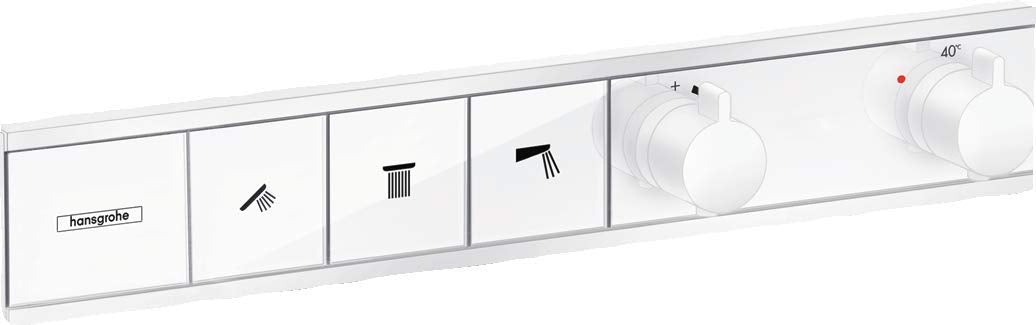hansgrohe Unterputz Thermostat RainSelect (für 3 Funktionen) Mattweiss Mattweiss 3 Funktionen, Mattw