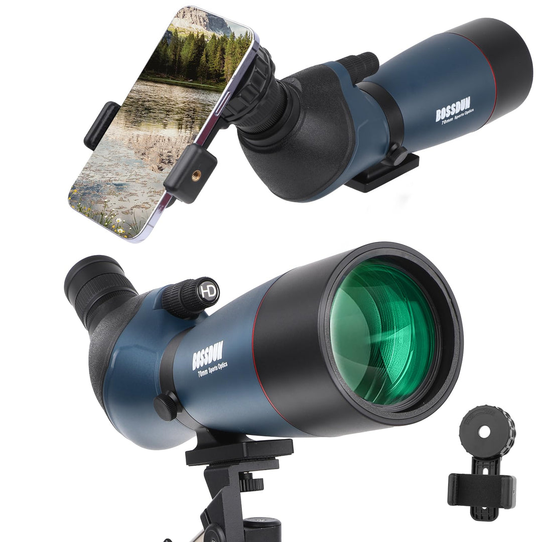 25-75x70 HD Spektiv Sportschützen mit Stativ- und Smartphone-Adapter, Zoom Bak4 Prism FMC Lens 45-Gr