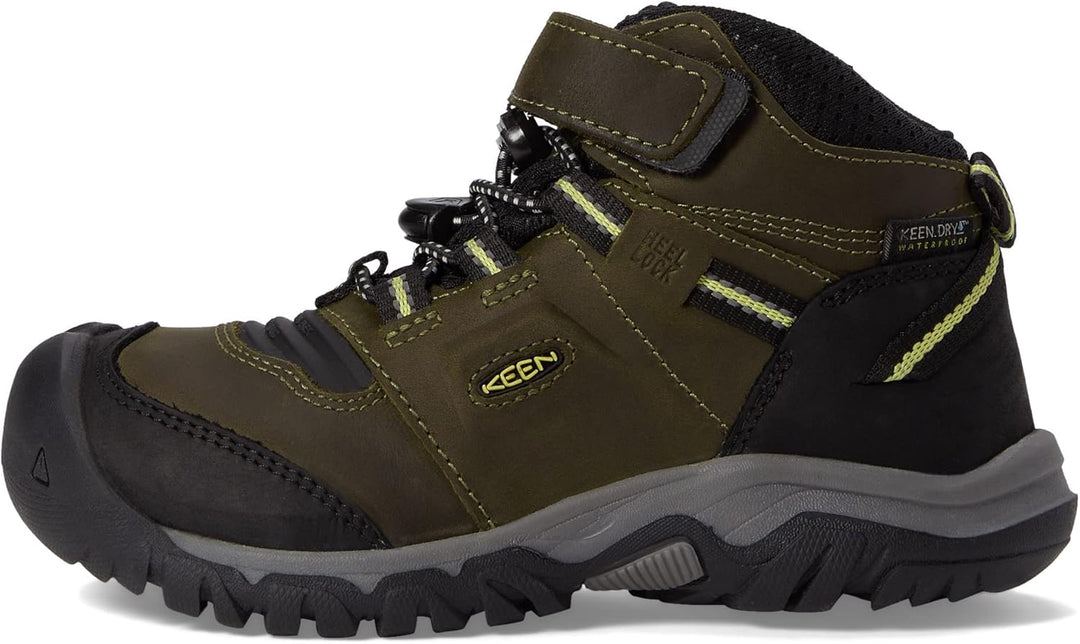 KEEN Unisex-Kinder Ridge Flex Mid wasserdichte Wanderstiefel 36 EU Dark Olive Dusky Citron, 36 EU Da