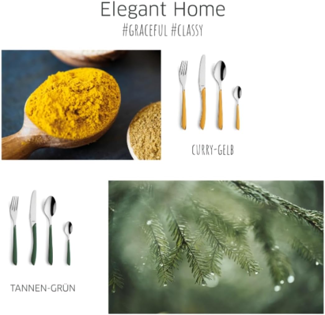 Kuppels Prisma Besteck Set für 6 Personen aus Edelstahl poliert | Besteckset 24-teilig | Hochwertige