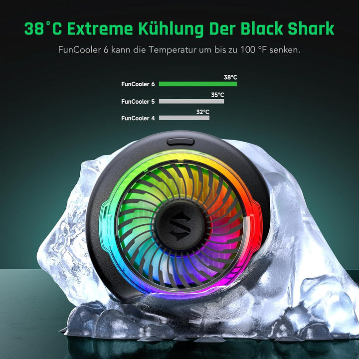 Black Shark FunCooler 6 Magnetic Phone Cooler für Gaming, Tragbarer Handy Kühler mit RGB-Beleuchtung