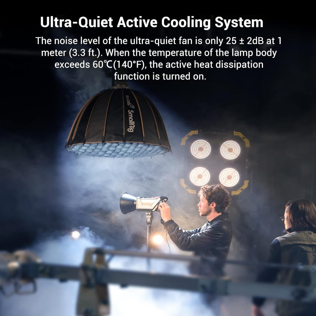 SMALLRIG 120W COB Video Light, 62600 Lux Continuous Output Light mit 9 Lichteffekten, CRI 95+ Bowens