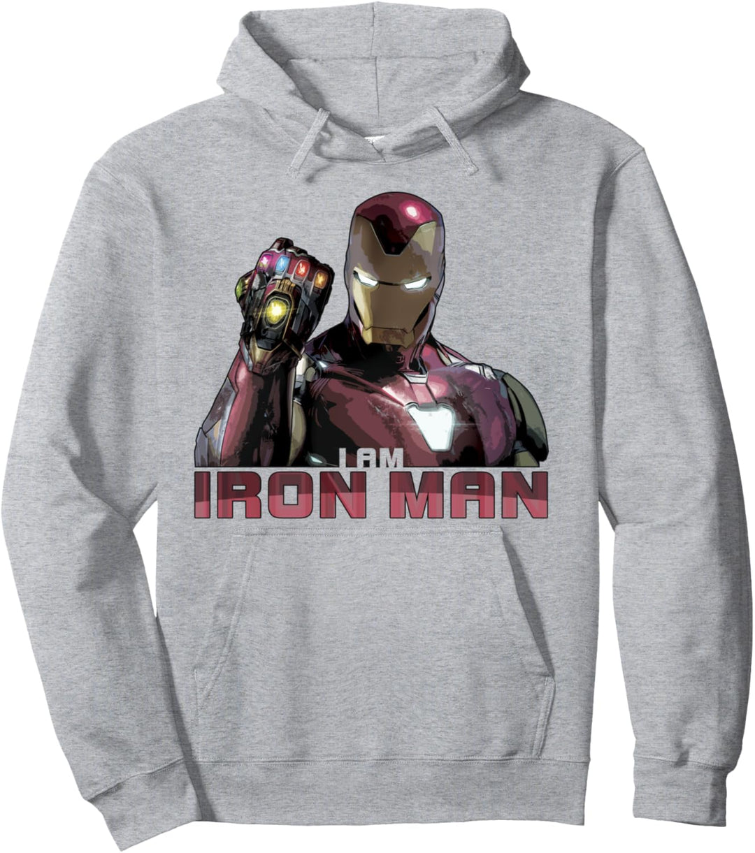 Marvel Avengers I Am Iron Man Gauntlet Portrait Pullover Hoodie