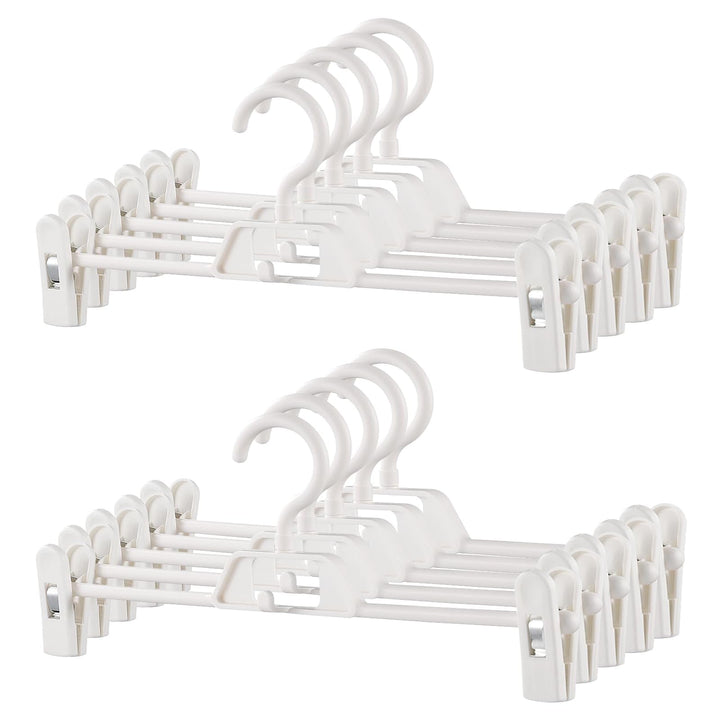 Hosenbügel Hosenspanner 10 Stück Kleiderbügel Kunststoff 34 cm, rutschfeste und Verstellbare Klammer