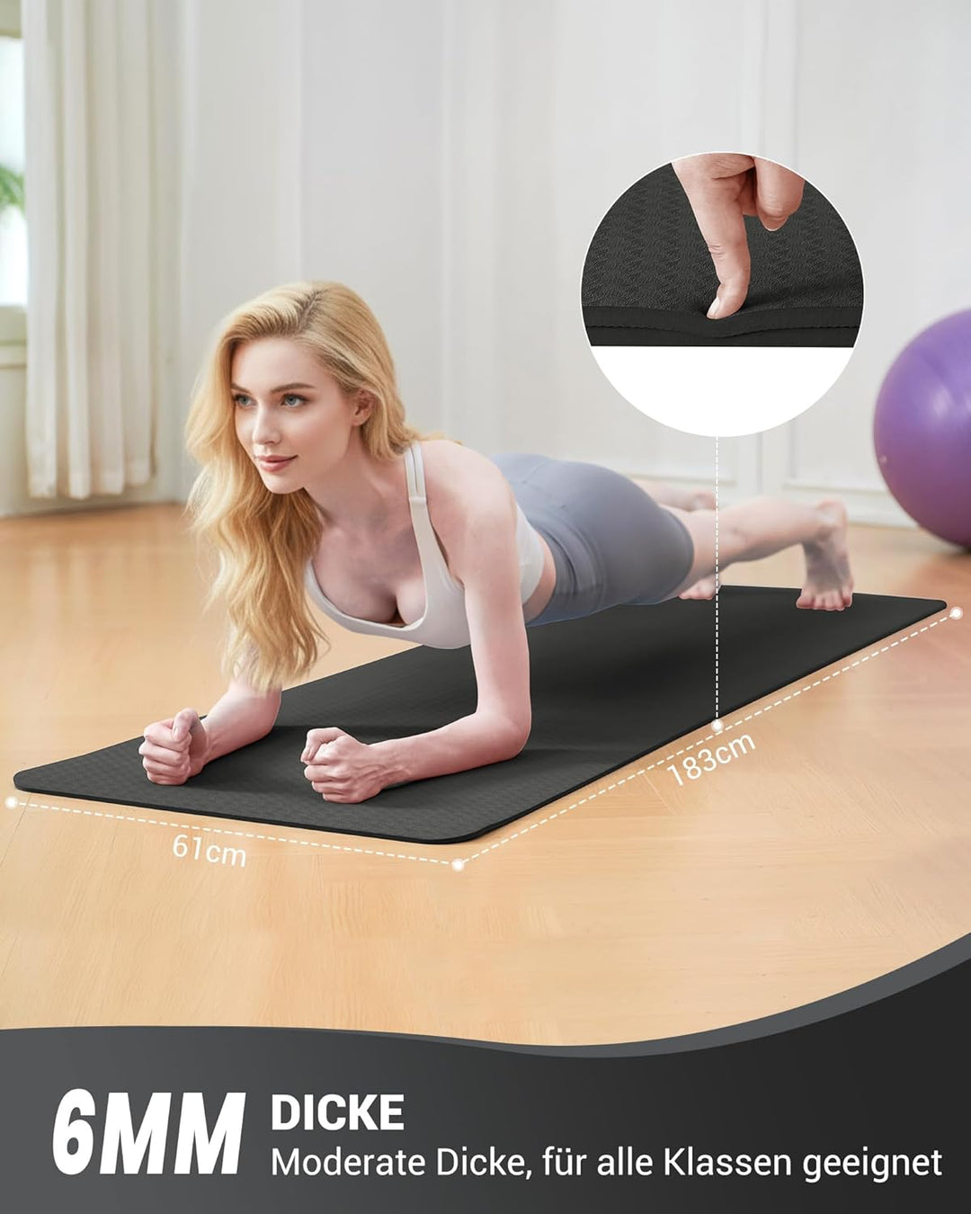 Good Nite Yogamatten Für Frauen Rutschfeste Strukturierte Oberflächen Gymnastikmatte Yoga Matte Dick