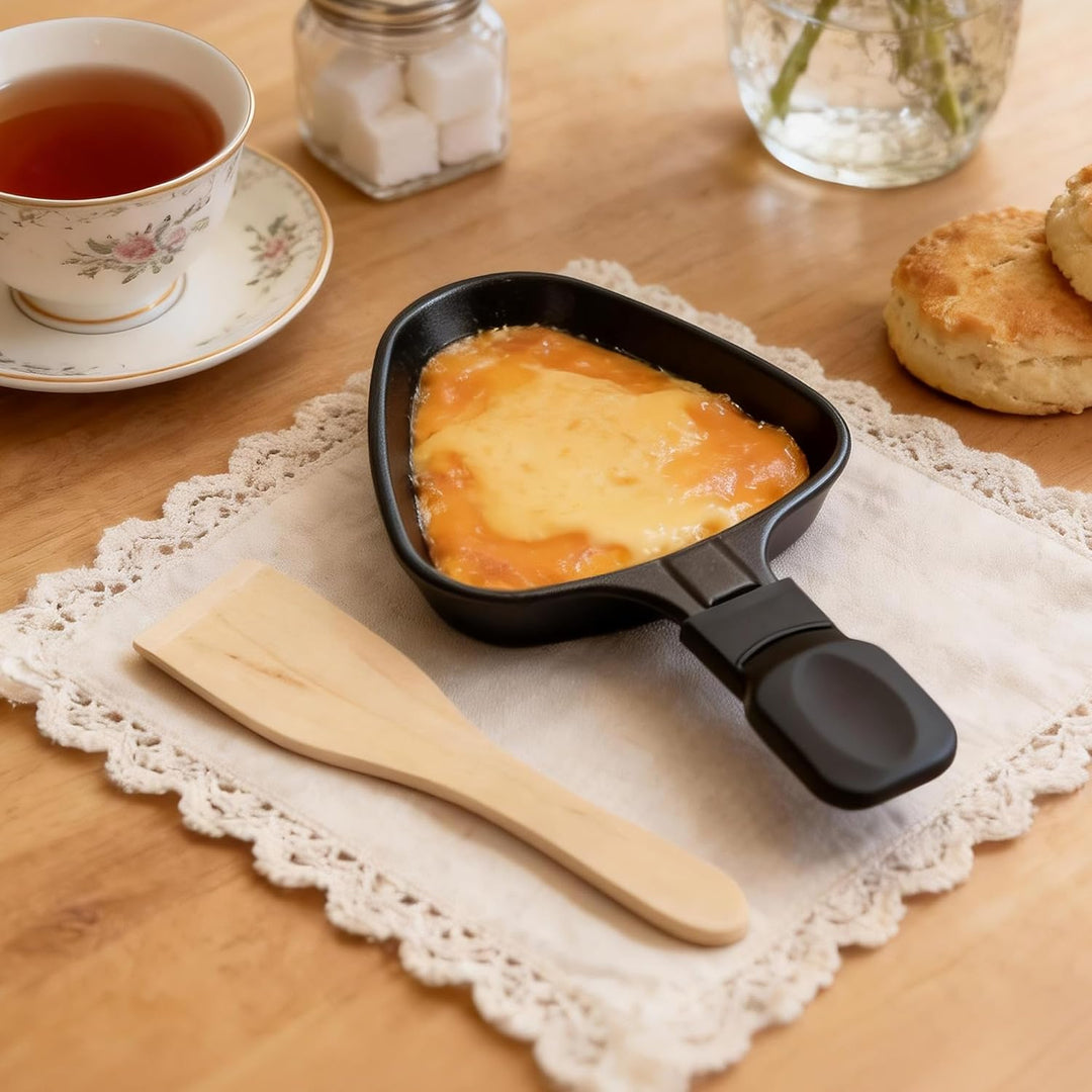 Kosmosta Pfännchen Mini 4 Stücke Antihaftbeschichtet Grill Pfännchen Dreieck Mini Raclette Grill mit