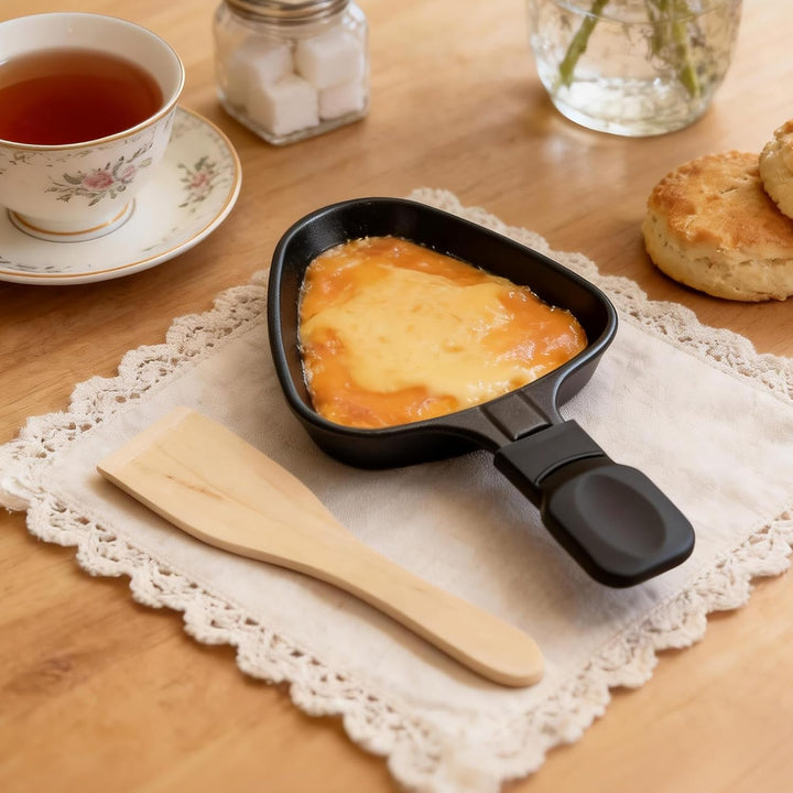 Kosmosta Pfännchen Mini 4 Stücke Antihaftbeschichtet Grill Pfännchen Dreieck Mini Raclette Grill mit