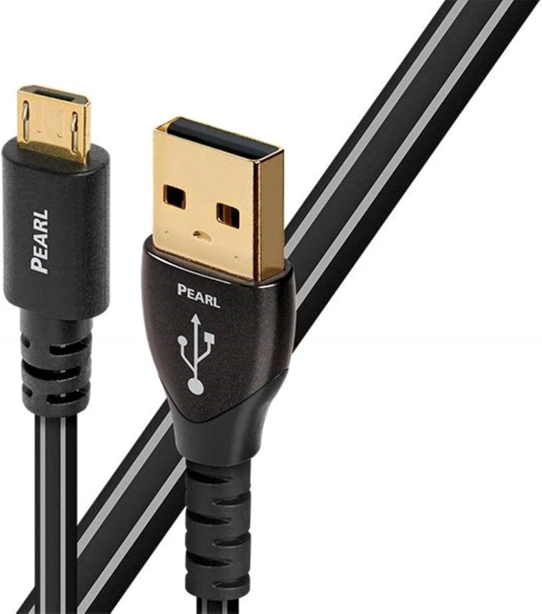 Audioquest Pearl Kabel 0,75 Meter, (USB A, Micro-USB B, 2.0, Stecker/Stecker, Schwarz)