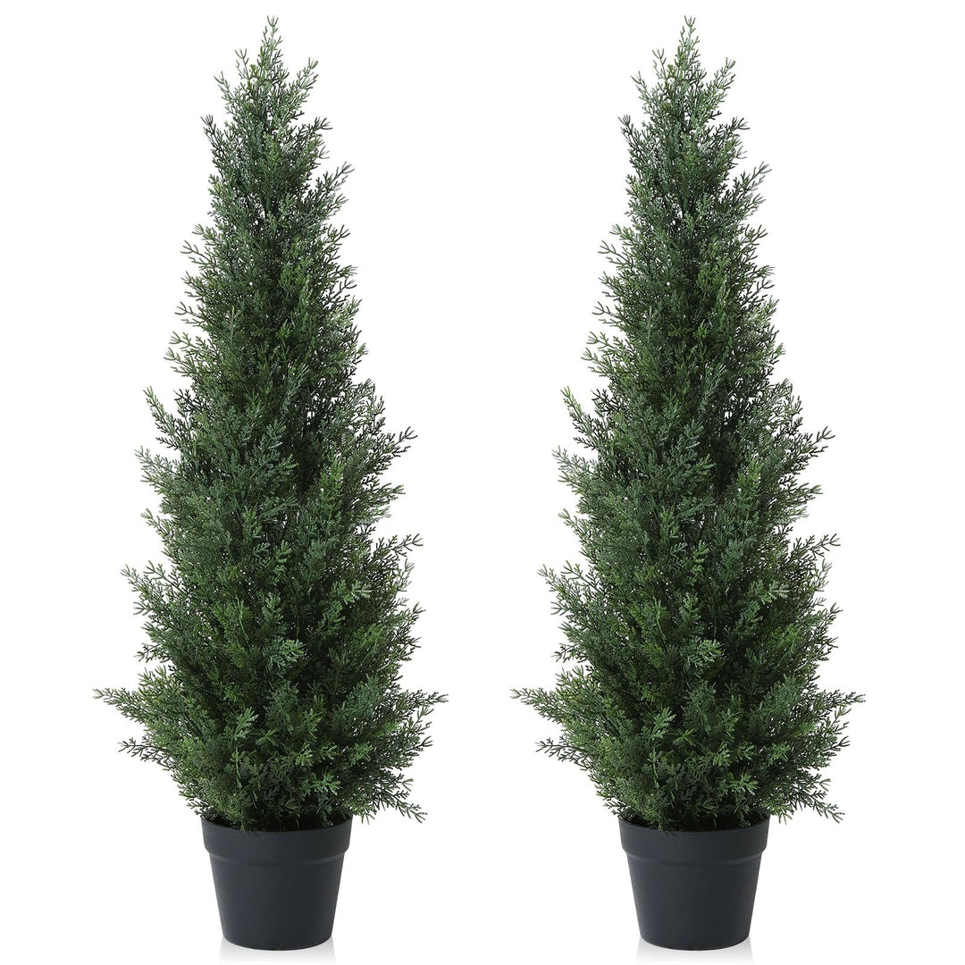 CROSOFMI Künstliche Pflanzen Gross Zedernbaum 95 cm Kunstpflanzen Wie Echt im Topf Plastik Fake Plan