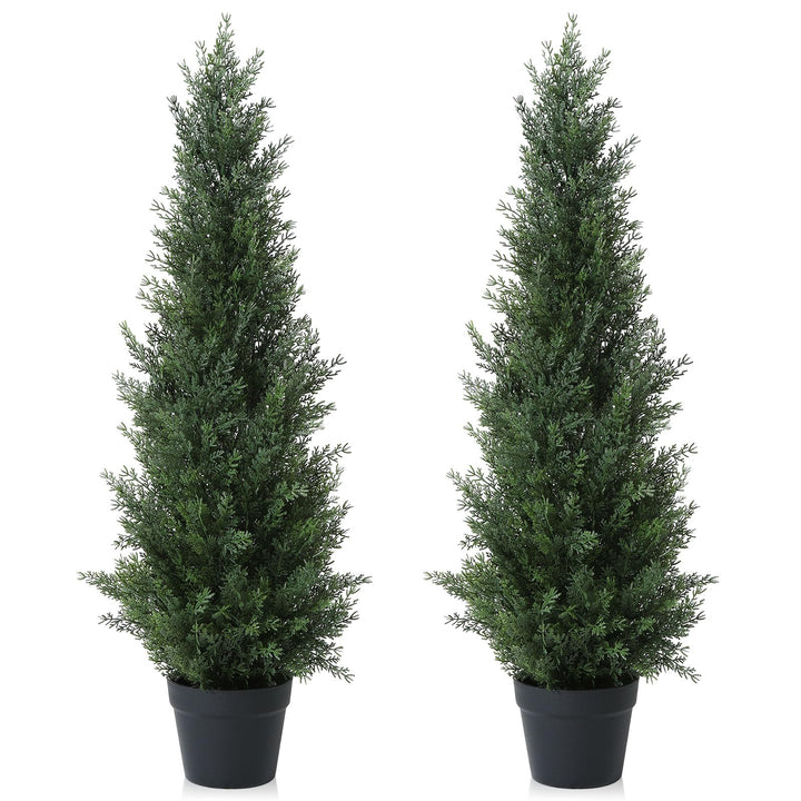 CROSOFMI Künstliche Pflanzen Gross Zedernbaum 95 cm Kunstpflanzen Wie Echt im Topf Plastik Fake Plan
