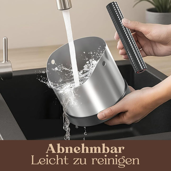 Abklopfbehälter für Siebträger aus Edelstahl, 1,6 L Professionelle Espresso Knock Box mit abnehmbare