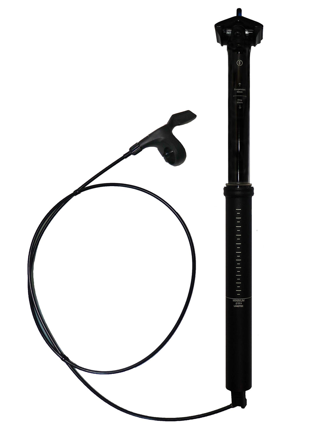 Limotec A3 Höhenverstellbare Vario Sattelstütze mit Federung in Soft & Hart in 30.9/31.6Ø mit Hub 40