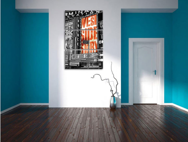 Pixxprint Programm des berühmten Broadway's als Leinwandbild/Grösse: 3 Teilig (120x80) cm/Wandbild/K
