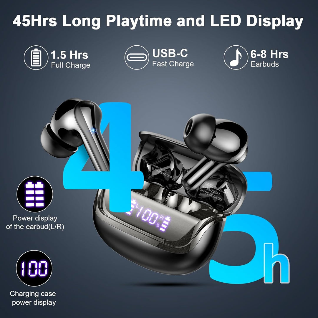 Bluetooth Kopfhörer, 2026 Kopfhörer Kabellos Bluetooth 5.4 HiFi Stereo, 50 Std Spielzeit In Ear Kopf