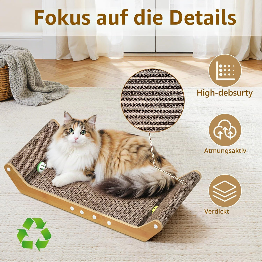 60 cm Kratzbrett ist für Katzen und Kätzchen im Haus geeignet | Abriebfestes Katzenkratzbrett mit Ku