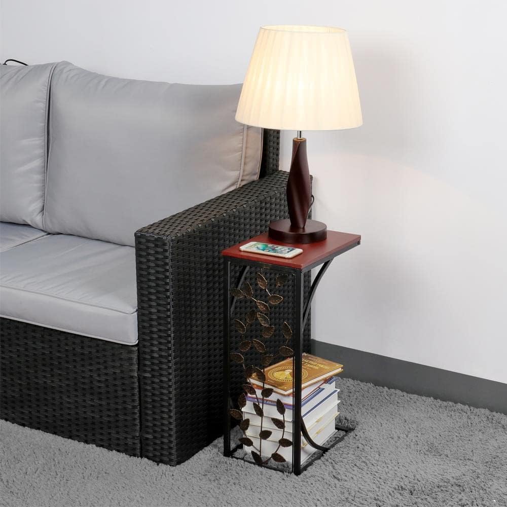 Yaheetech Beistelltisch C-Form Couchtisch Sofatisch Kaffeetisch aus Metall Kleiner Wohnzimmertisch I
