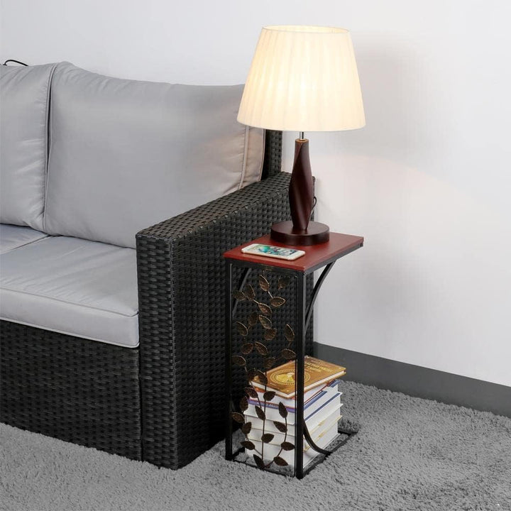 Yaheetech Beistelltisch C-Form Couchtisch Sofatisch Kaffeetisch aus Metall Kleiner Wohnzimmertisch I