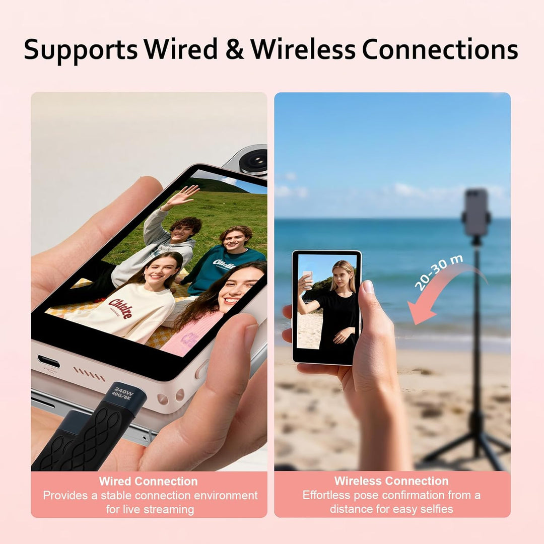 Bettdow Handy Selfie Monitor 3,97“, Magnetischer Smartphone Vlog Bildschirm für iPhone & Android Tel