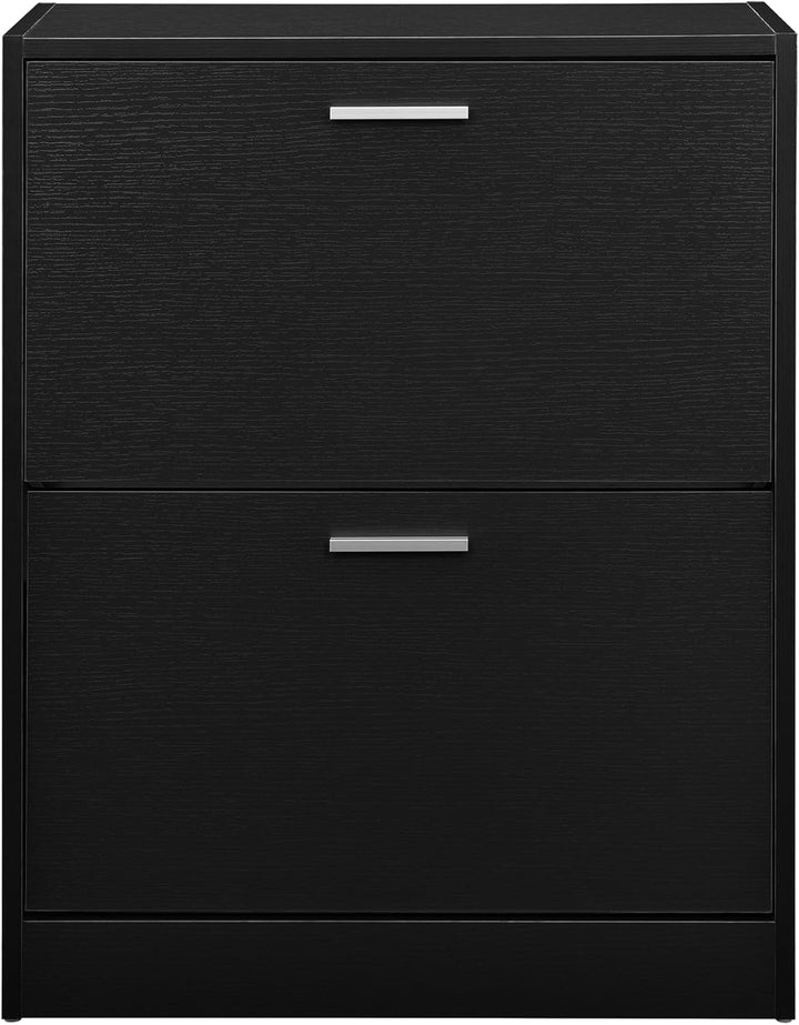 [en.casa] Schuhschrank Sykkylven Schuhkipper mit 2 Klappen Schuhkommode für 12 Paar Schuhe 81 x 63 x