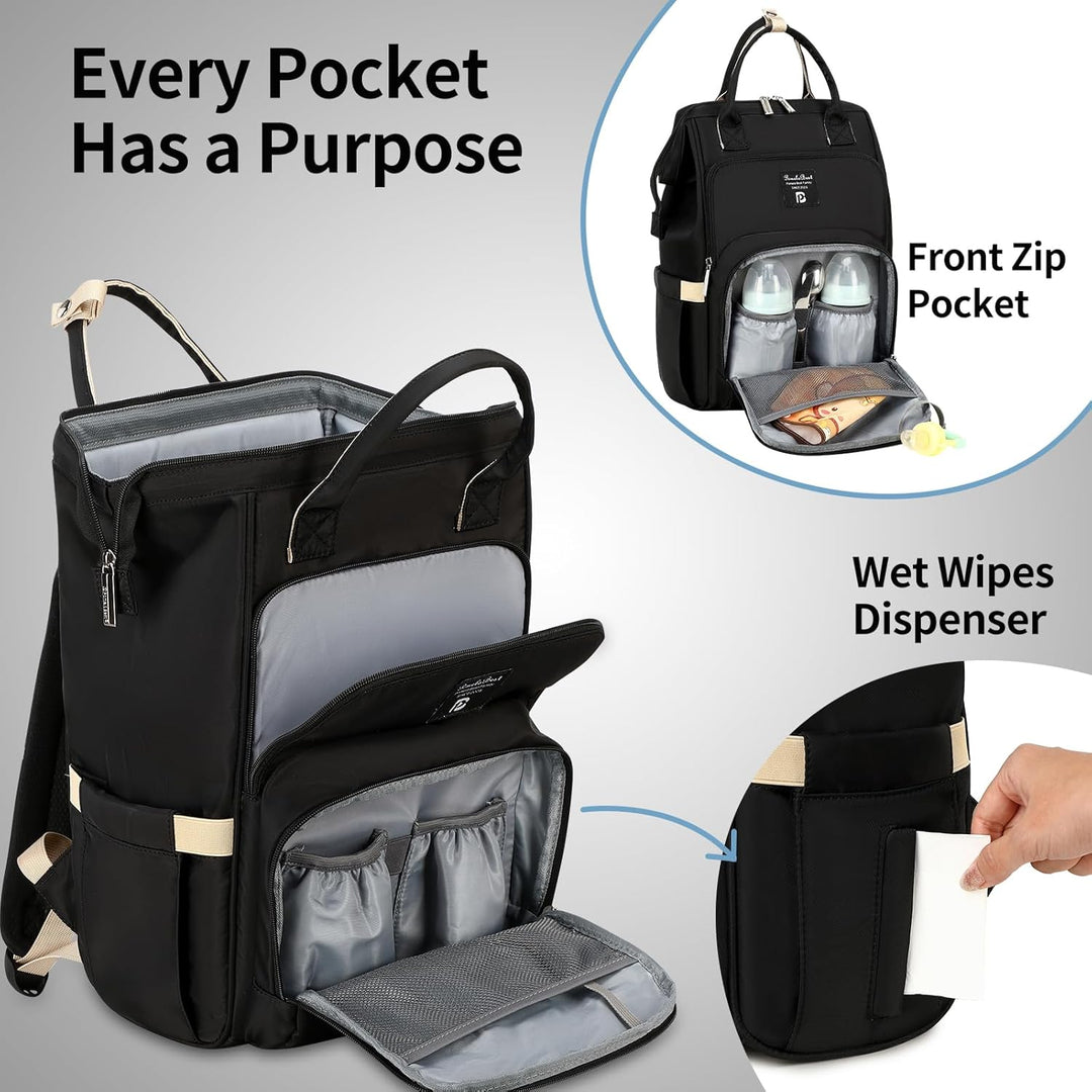 Pomelo Best Baby Wickelrucksack macaron Wickeltasche Rucksack mit wasserdicht Wickelunterlage Grosse