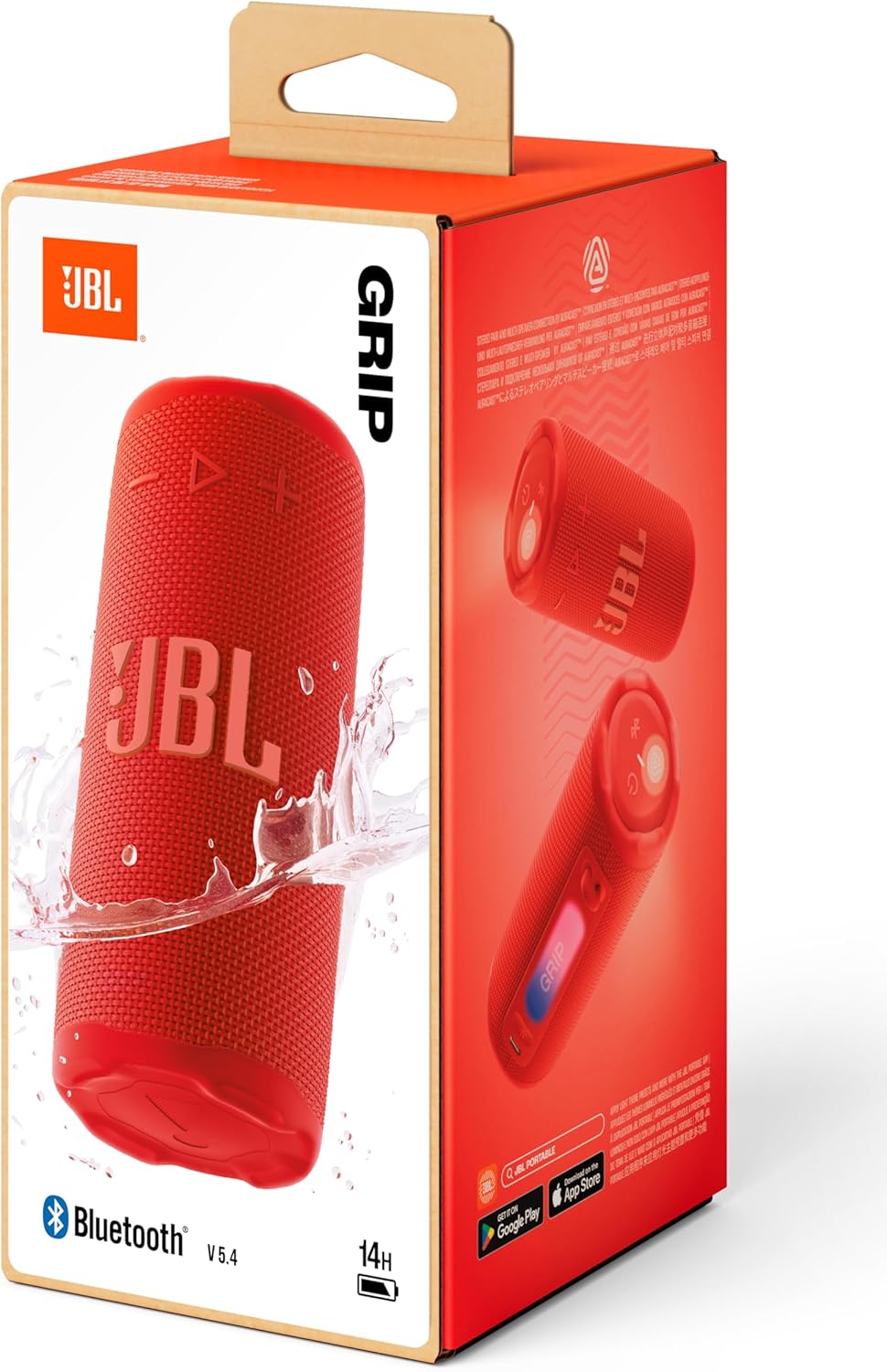JBL Grip Kompakter Bluetooth Lautsprecher, JBL Pro Sound mit AI Sound Boost, IP68 Wasser- und Staubd