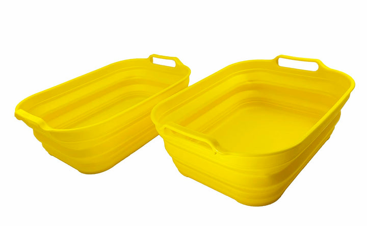 SAMMART 13L zusammenklappbare Wanne mit Griff – tragbarer Outdoor-Picknickkorb/Krater – Faltbare Ein