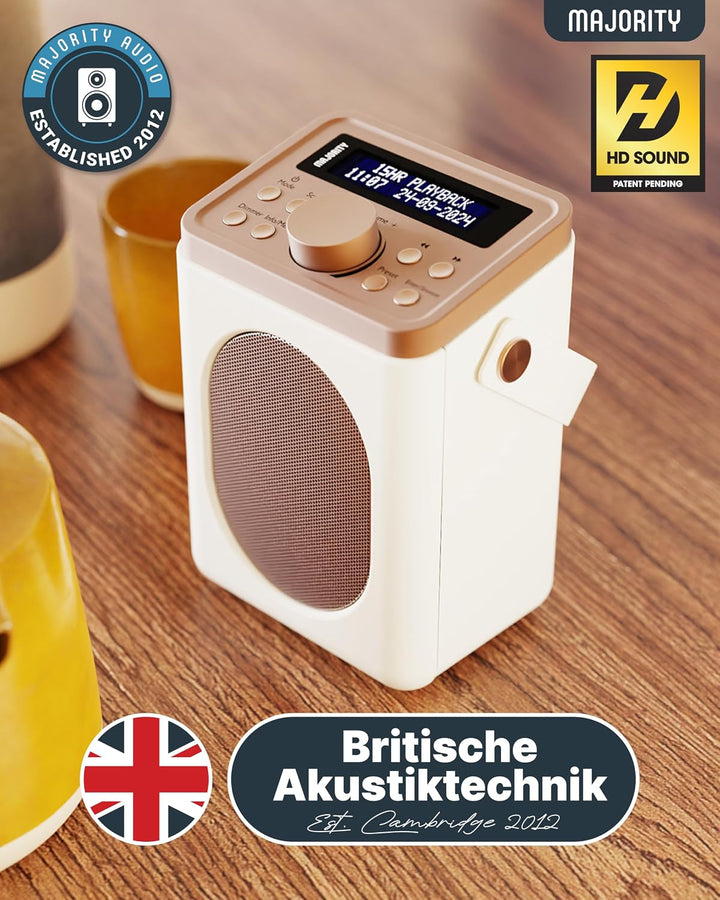 MAJORITY Little Shelford DAB Plus Radio | Küchenradio UKW mit Bluetooth | Radio Batteriebetrieben mi