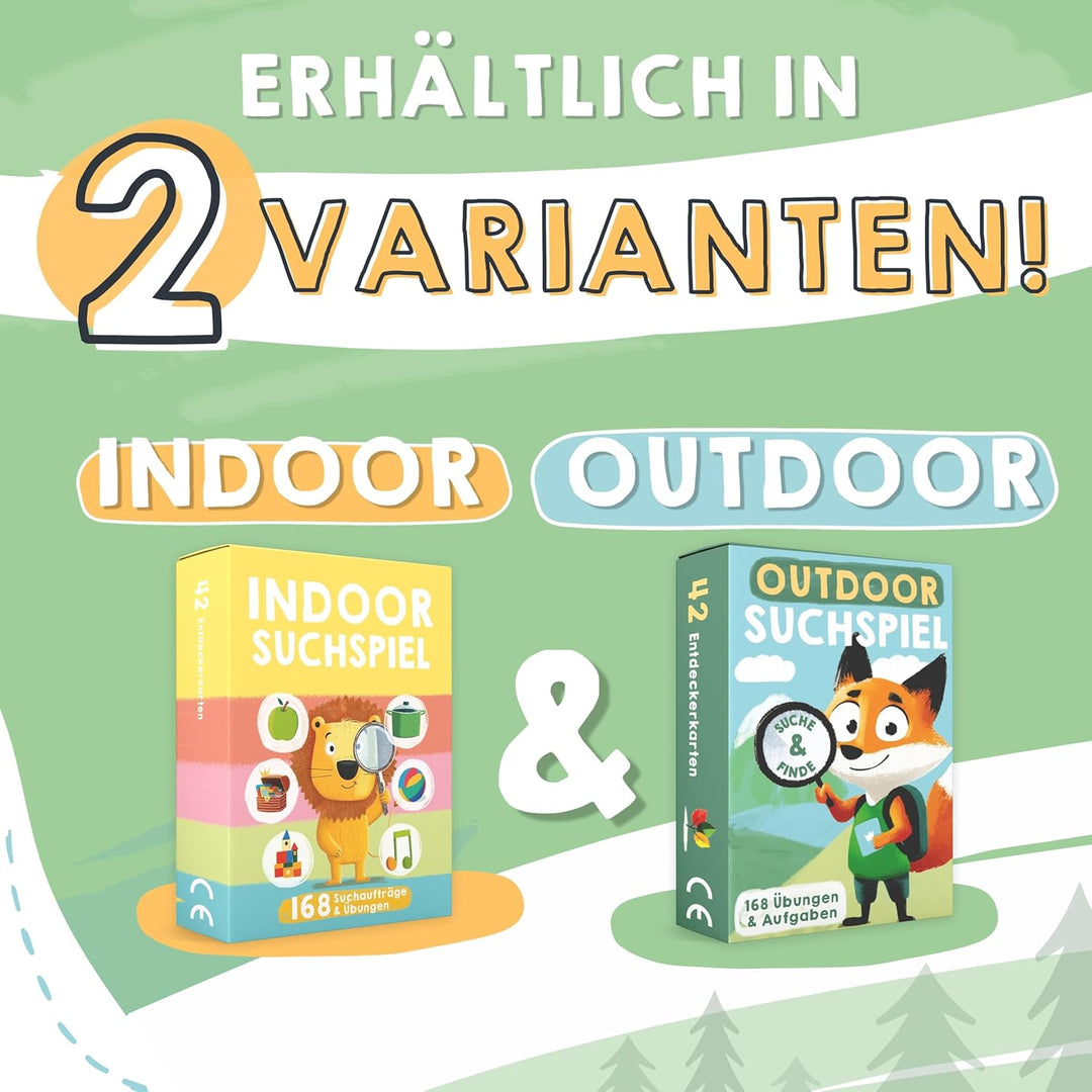TWIVEE - Schatzsuchekarten - Finde es Suchspiel - Gefunden Outdoor Suchspiel Kinder - Spiele ab 3, 4