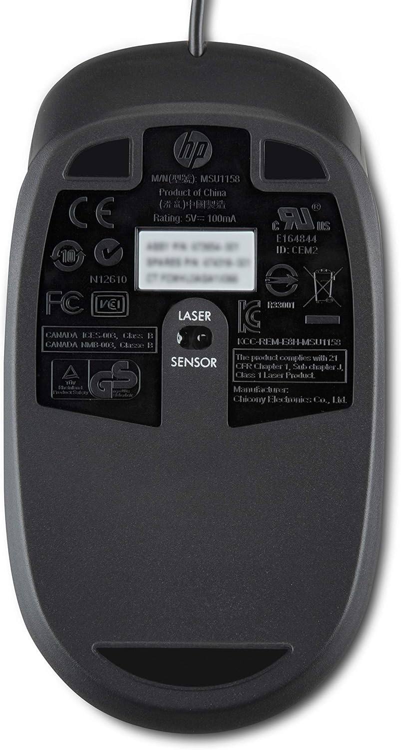 HP QY778AT Laser Maus (1000dpi, USB) schwarz