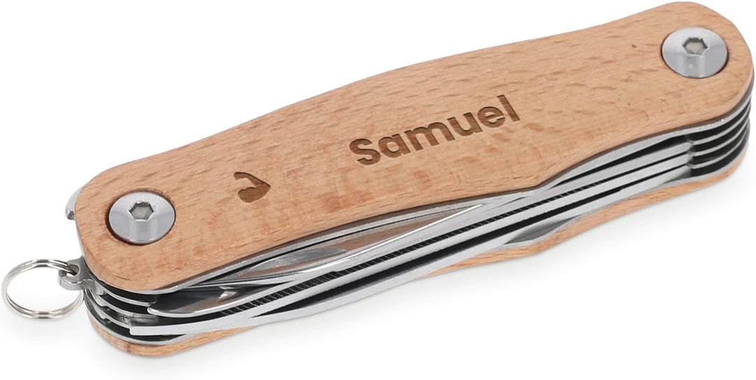 your surprise Personalisiertes Taschenmesser mit Gravur – Taschenmesser aus Buchenholz, personalisie