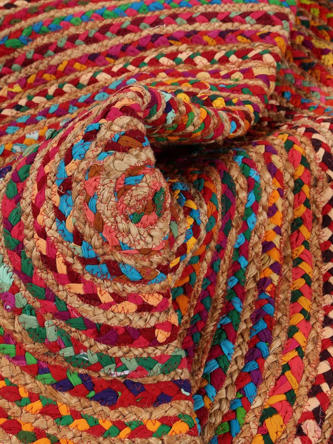 RugVista Solana Dot Jute, Teppich, Moderne Teppiche, Ø 150 cm, Rund, Niedriger Stapel, Nur chemische