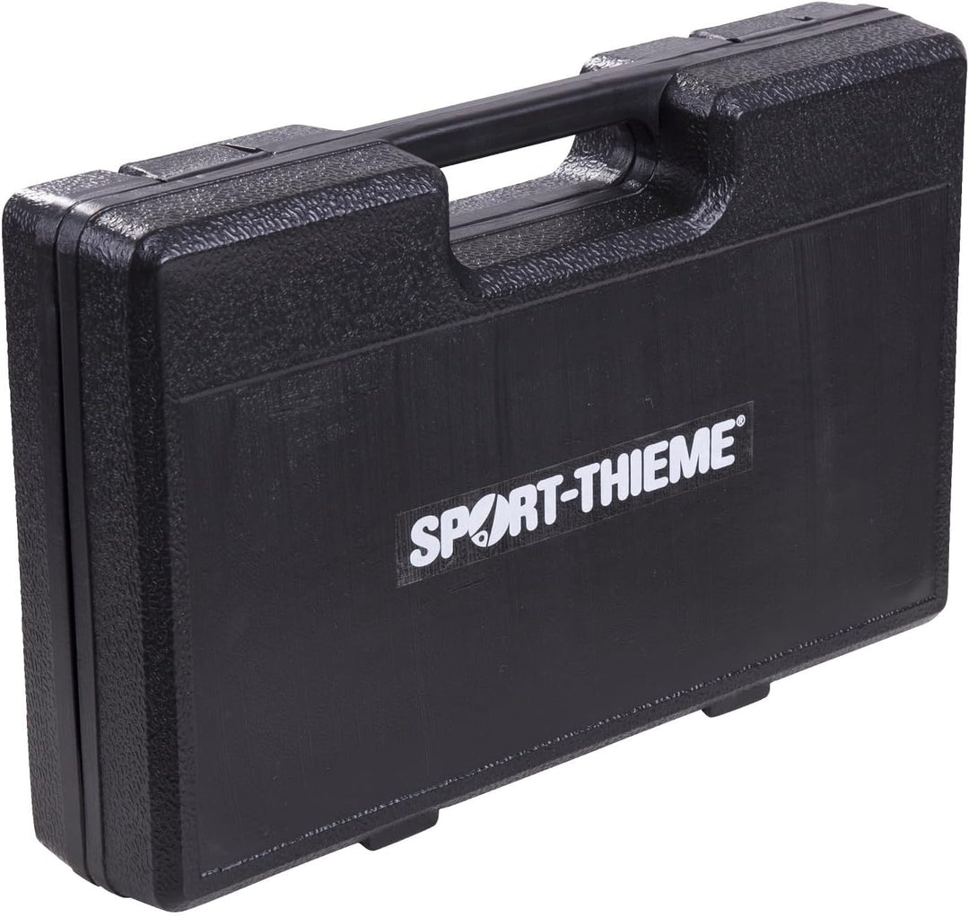 Sport-Thieme Hantel-Set, 10 kg inkl. Koffer | Gummierter Griff | Sehr robust | 4 Chrom-Hantelscheibe
