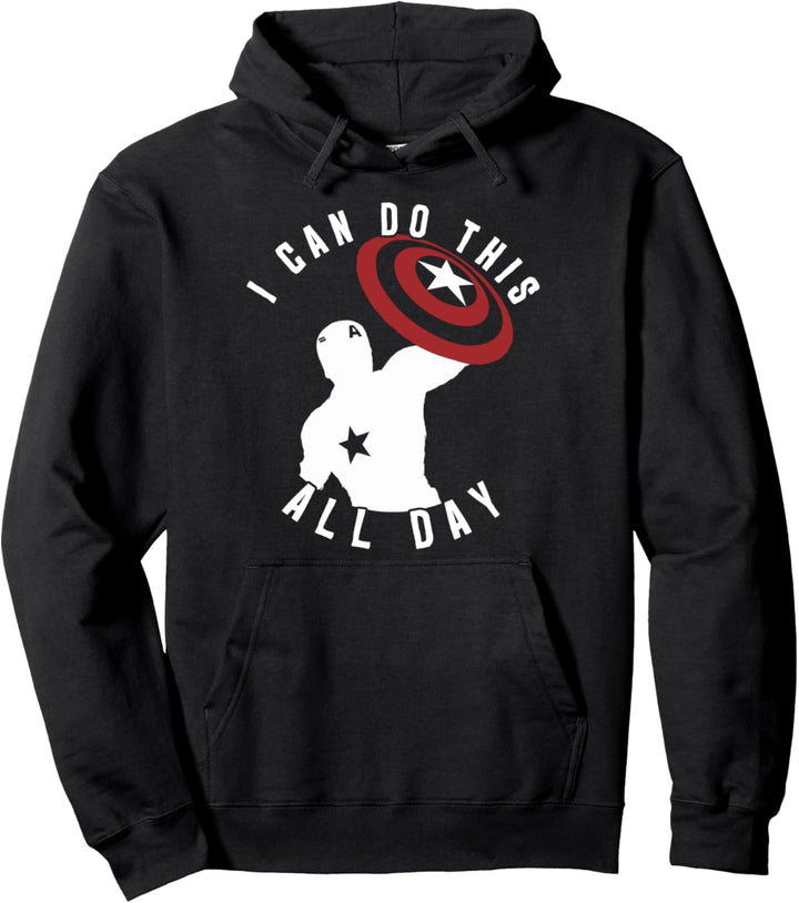 Marvel Captain America I Can Do This All Day Silhouette Pullover Hoodie
