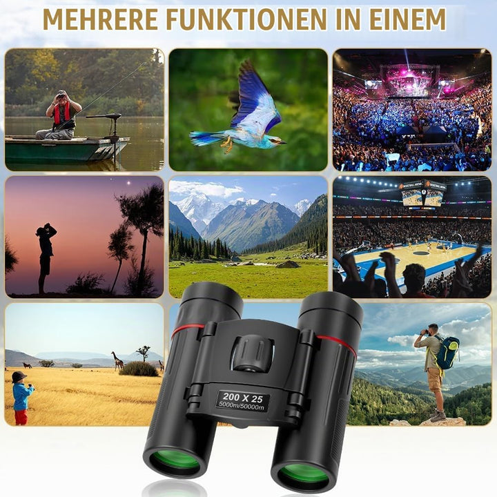 OFFCUP 200x25 Kompakt Fernglas für Erwachsene und Kinder, Ferngläser mit Tragetasche FaltbaresFeldst