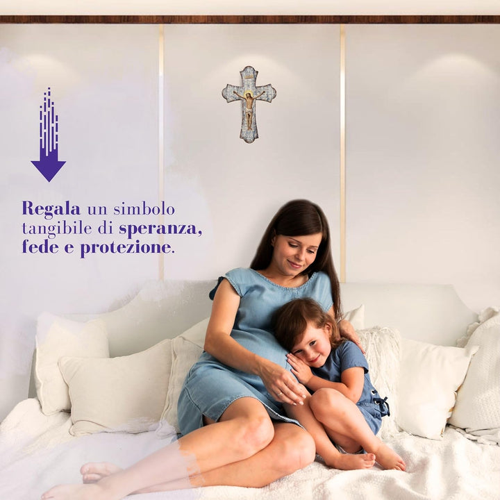 Fratelli Bonella | Vintage-Kreuz aus Religiösen Holz der Kreuz 28 x 40 cm | Made in Italy 28x40cm, 2